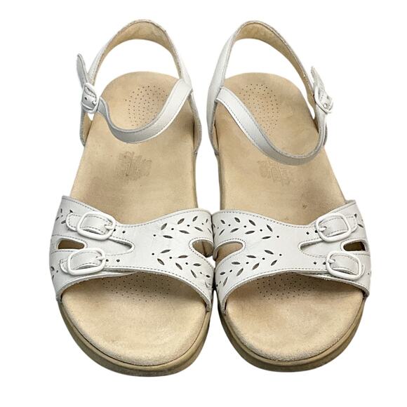 SAS Tripad White Cut Out Leather Duo Quarter Strap Comfort Sandal Women 10.5 - Picture 1 of 7
